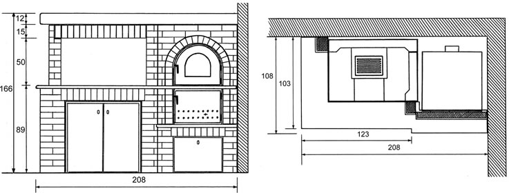 Rivestimento Forno Barbecue Modello F/02 destro o sinistro