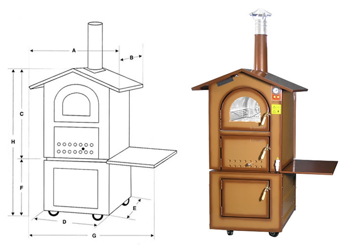 Forno a legna da esterno normali o ventilati con scaldavivande Forno a legna da esterno normali o ventilati con scaldavivande