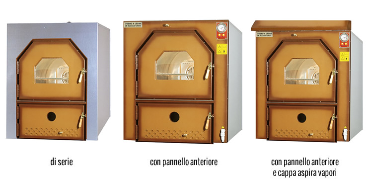 Forno a legna serie incasso con cappa aspira vapori e pannello anteriore 100-60 Forno a legna serie incasso con cappa aspira vapori e pannello anteriore 100-60