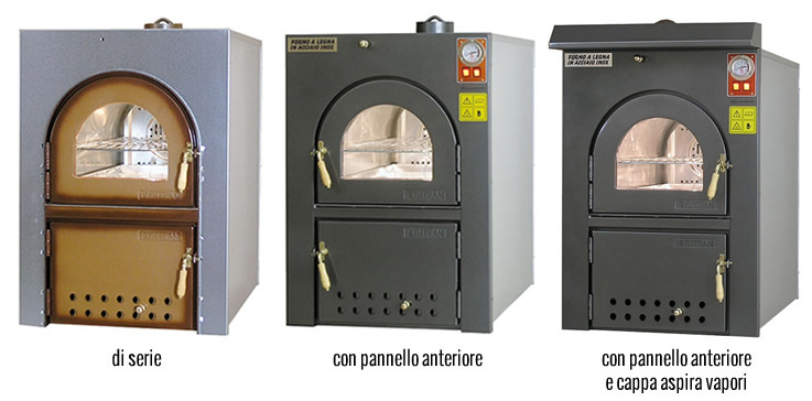 Forno a legna serie incasso con cappa aspira vapori e pannello anteriore 80-40 Forno a legna serie incasso con cappa aspira vapori e pannello anteriore 80-40