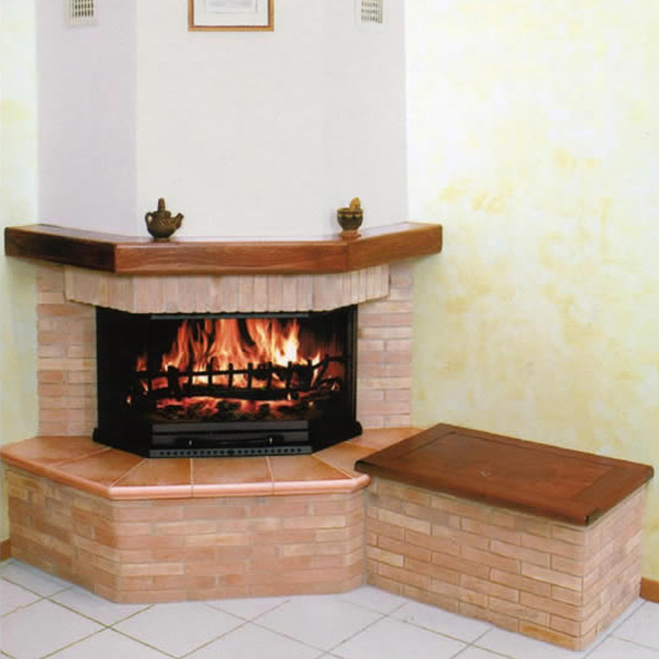 Rivestimento camino con panca Mod. F160/1-50