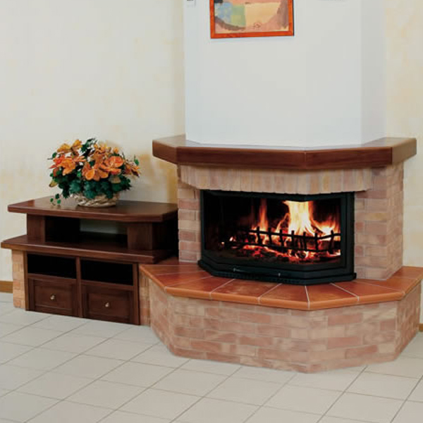 Rivestimento camino con panca Modello F160/2-55