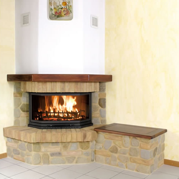 Rivestimento camino mattoni e pietra Modello F/MP113/1